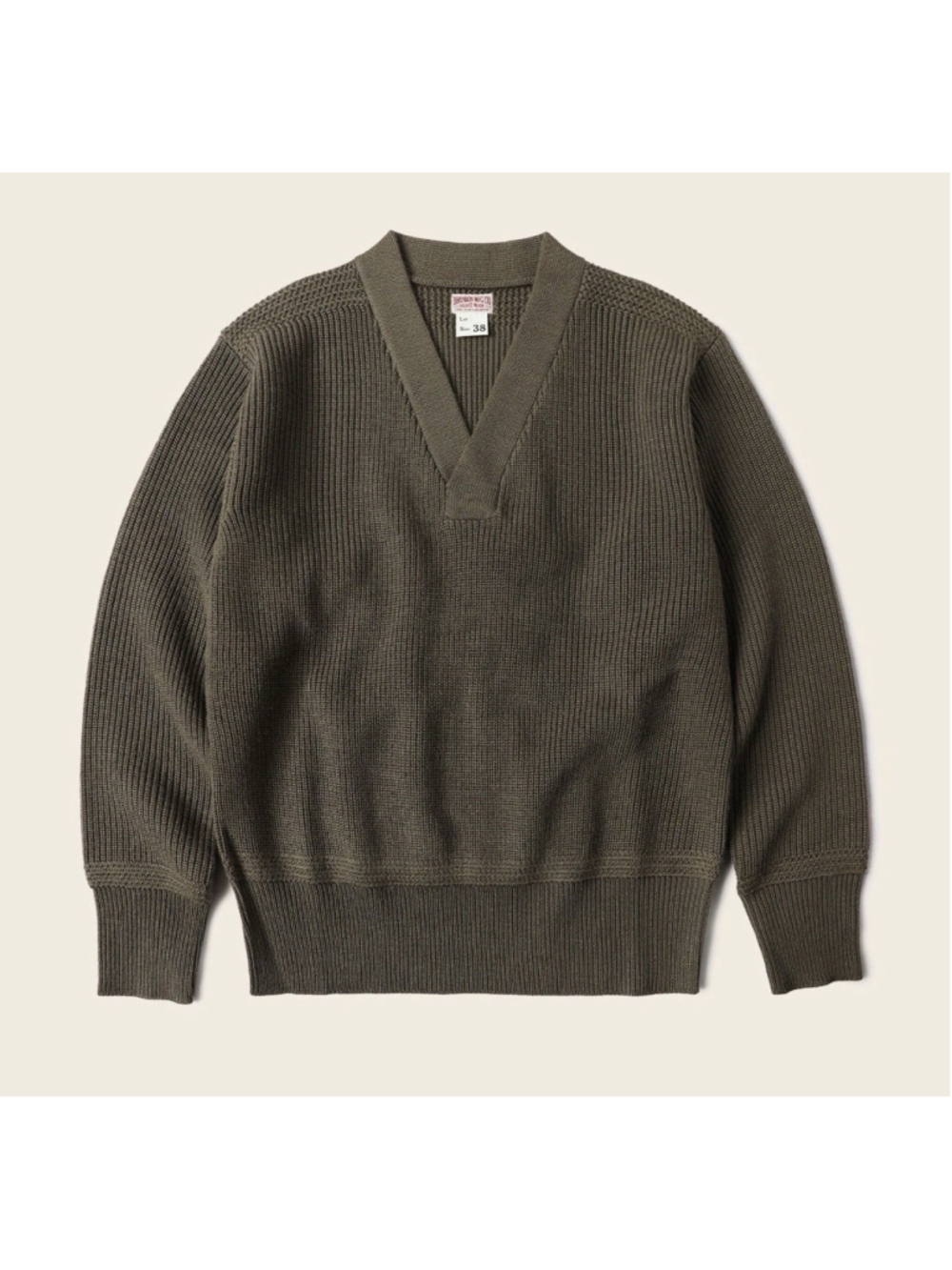 USAAF Type A-1 V-neck Mechanics Wool Sweater Olive Old Money 36